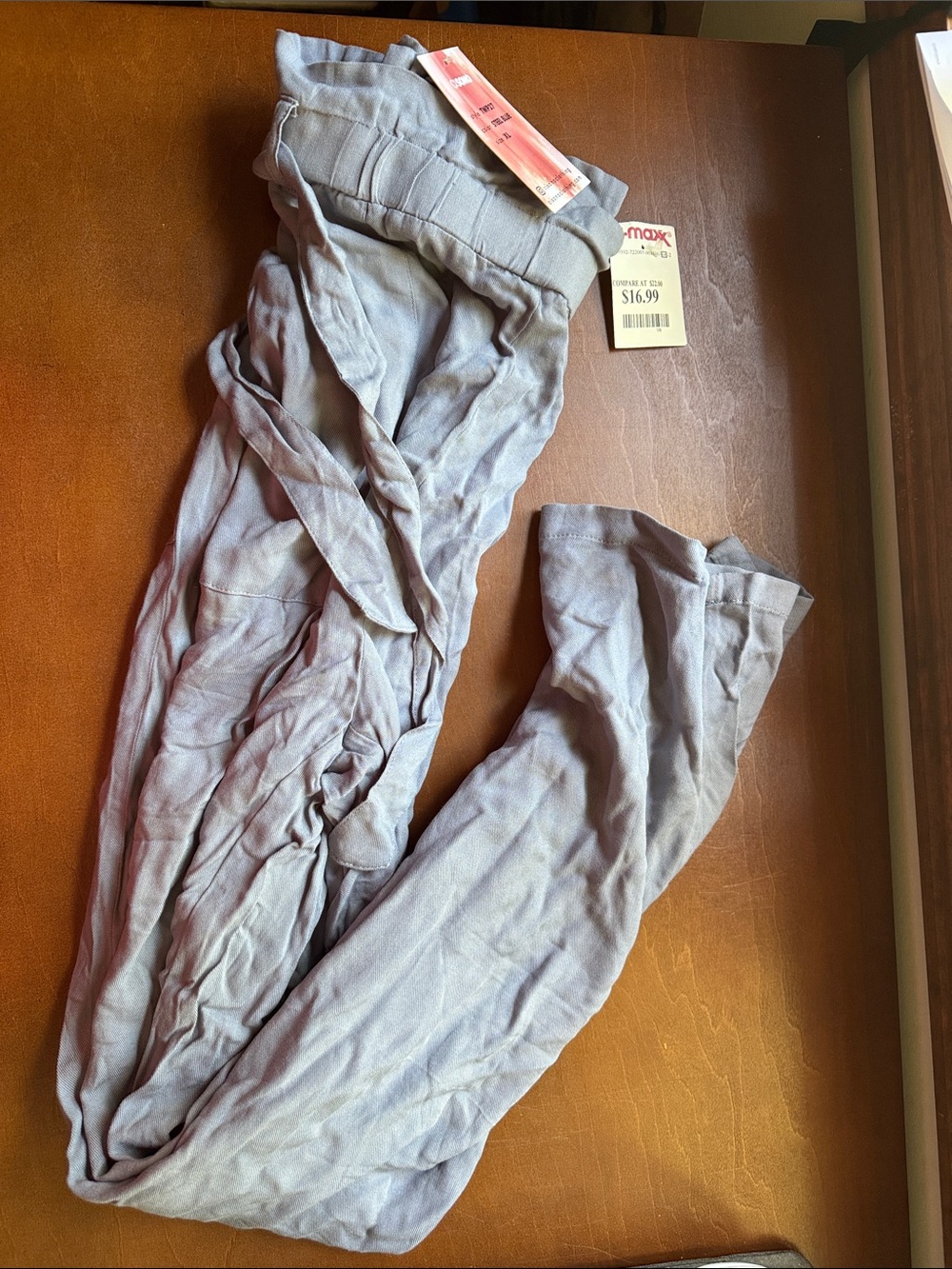 Ci Sono Light Gray Blue Wide-Leg Pants